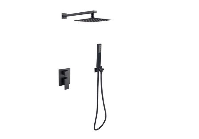 Душевая система скрытого монтажа Besco Modern/Varium II со смесителем черный матовый BP-MVII-CZ