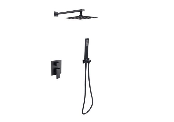 Душова система прихованого монтажу Besco Modern/Varium II із змішувачем чорний матовий BP-MVII-CZ