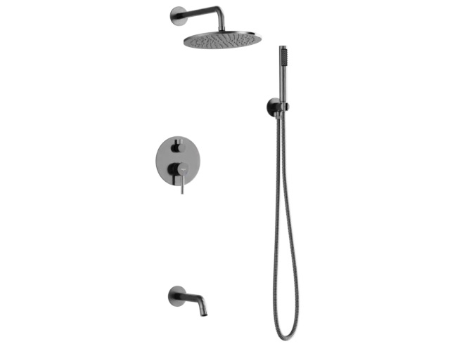 Душова система прихованого монтажу Besco Veo/Decco/Illusion із змішувачем графіт BP-V-GR
