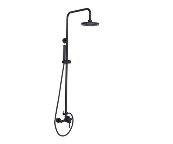 Душова стійка Besco Decco/Illusion/Veo із змішувачем чорний матовий BP-DIN-CZ