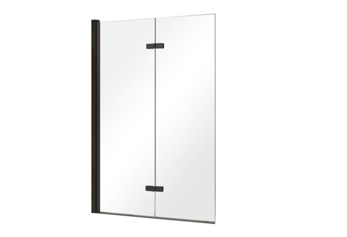 Шторка для ванны Besco Lumix 100х145 см черный матовый/прозрачное стекло PLB-2S