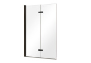 Шторка для ванны Besco Lumix 100х145 см черный матовый/прозрачное стекло PLB-2S