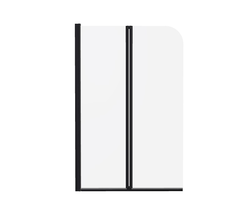 Шторка для ванни Besco Prime 2 90х140 см чорний матовий/прозоре скло PNPB-2S