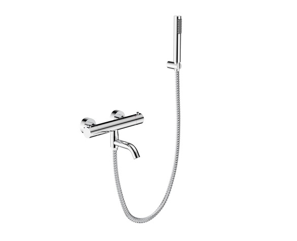 Термостат для ванної Besco Veo настінний з душовим гарнітуром хром BW-VST-CH