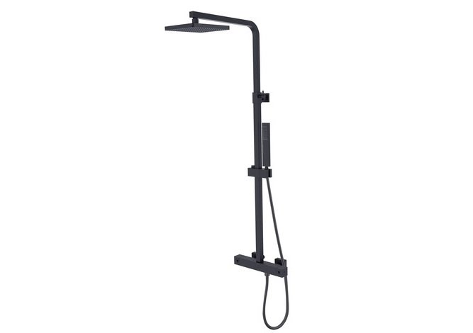 Душевая стойка Besco Modern/Varium с термостатом черный матовый BP-MVT-CZ