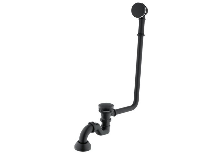 Сифон із переливом для ванни Besco Otylia/Olaya клік-клак чорний матовий SW-PRZ-CZR