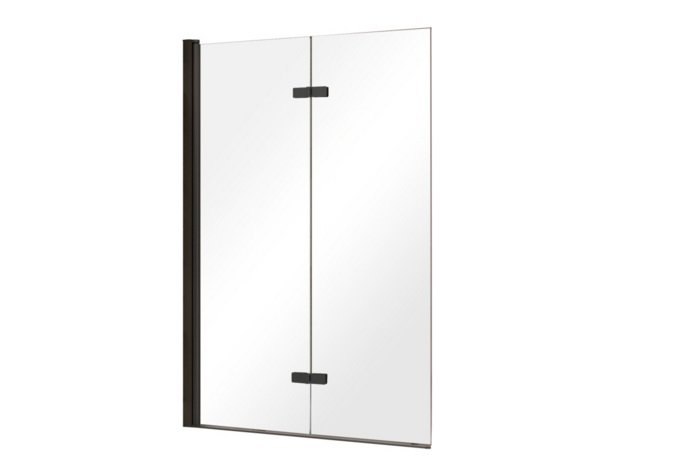 Шторка для ванни Besco Lumix 100х145 см чорний матовий/прозоре скло PLB-2S