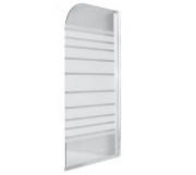 Шторка для ванни Besco Ambition 1 75х130 см хром/прозоре скло зі смугами PA-1S