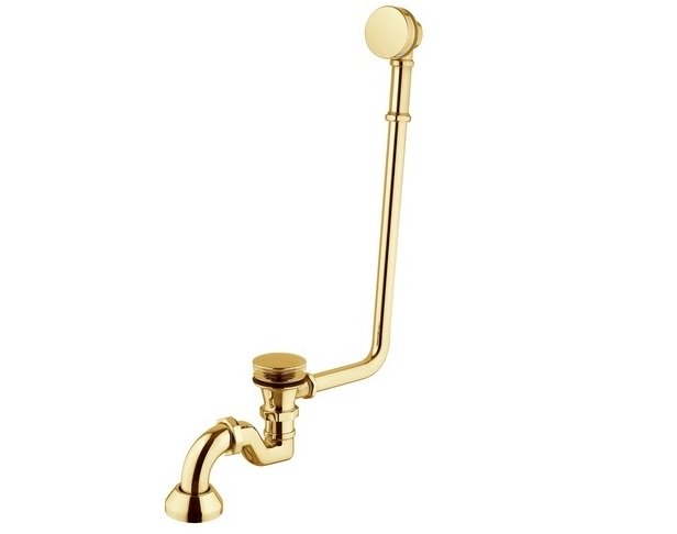 Сифон з переливом для ванни Besco Amelia клік-клак золото SW-PRZ-ZLOA