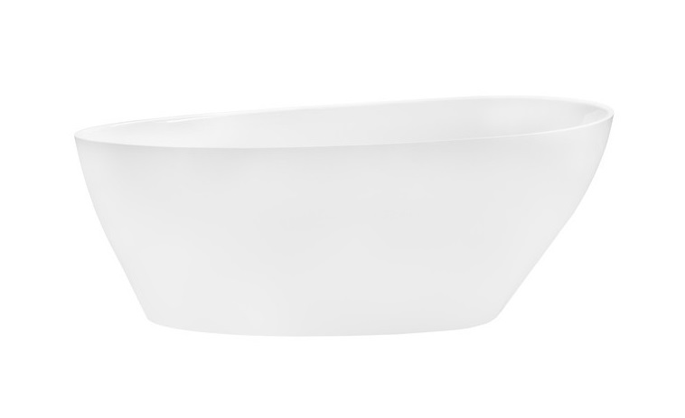 Ванна акрилова Besco Goya 160х70 см із сифоном клік-клак хром глянсовий білий #WMD-160-G