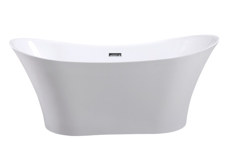 Ванна акрилова Besco Amber 170х80 см із сифоном клік-клак хром глянсовий білий #WAS-170-AB