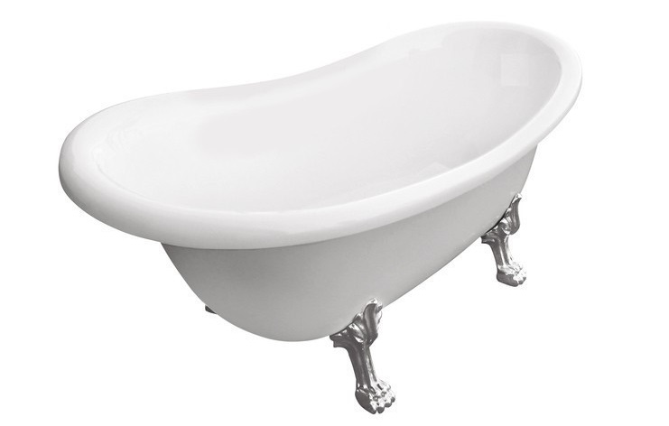 Ванна акриловая Besco Otylia 170х77 см глянцевый белый/ножки хром OT-170-CH-O