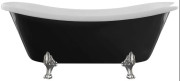 Ванна акрилова Besco Otylia 170х77 см чорний глянсовий/білий глянсовий/ніжки хром #WKO-170-BWC