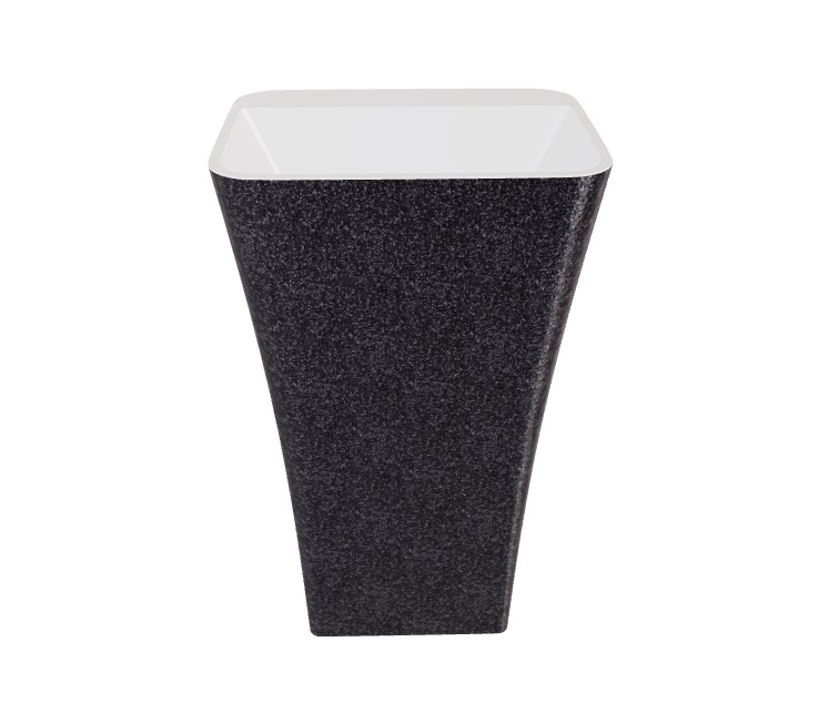 Раковина для ванной Besco Assos S-Line Glam 40х50х85 см напольная Mineral DuraBe графит #UMD-A-WOG