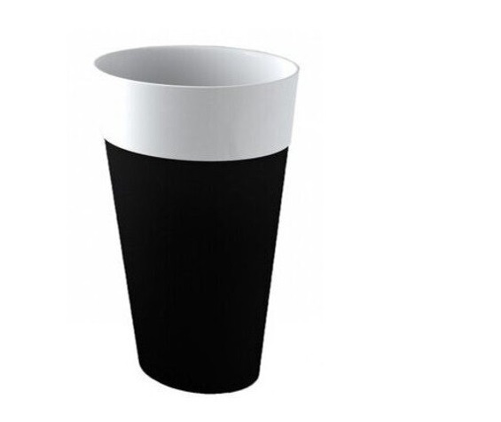 Раковина для ванной Besco Uniqa 32х46х84 см напольная Mineral DuraBe черный глянцевый/белый глянцевый #UMD-U-WBW