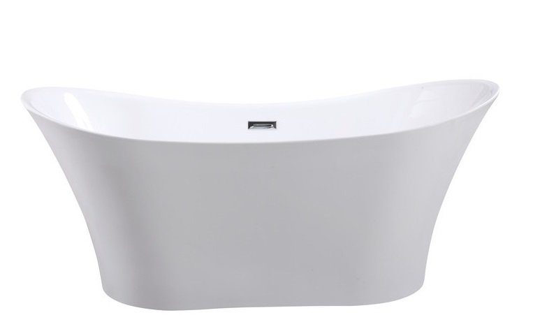 Ванна акриловая Besco Amber 170х80 см с сифоном клик-клак хром глянцевый белый #WAS-170-AB