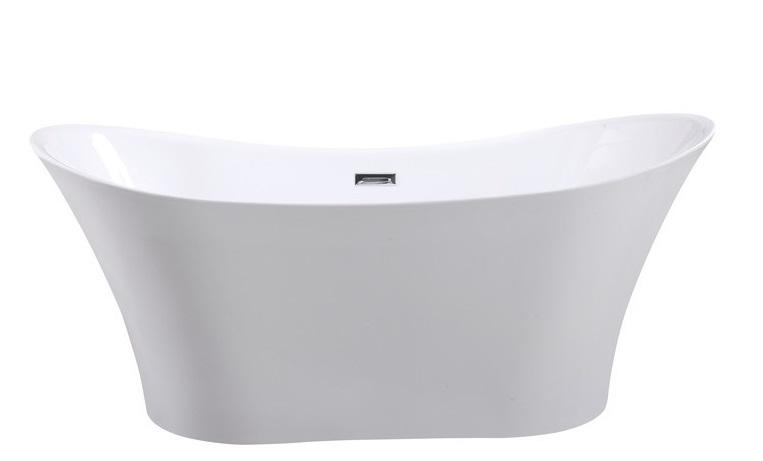 Ванна акриловая Besco Amber 170х80 см с сифоном клик-клак хром глянцевый белый #WAS-170-AB