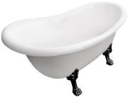 Ванна акрилова Besco Otylia 170х77 см глянсовий білий/чорні матові ніжки #WKO-170W+CZ