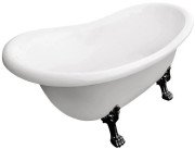 Ванна акриловая Besco Otylia 170х77 см глянцевый белый/черные матовые ножки OT-170-CZ-O