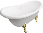 Ванна акриловая Besco Otylia 160х77 см глянцевый белый/ножки золото #WKO-160W+ZL