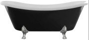 Ванна акриловая Besco Otylia 170х77 см черныйглянцевый/белый глянцевый/ножки хром #WKO-170-BWC