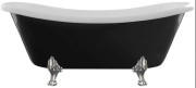 Ванна акрилова Besco Otylia 170х77 см чорний глянсовий/білий глянсовий/ніжки хром #WKO-170-BWC