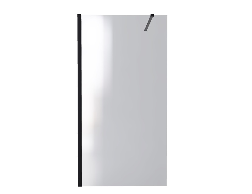 Душова перегородка Besco Eco-N Walk in 100х195 см профіль чорний матовий/прозоре скло ENB-100-195C