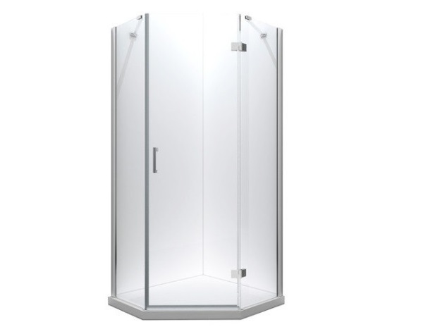 Душова кабіна Besco Viva 90х90 см права профіль хром/скло прозоре V5P-90-195-C