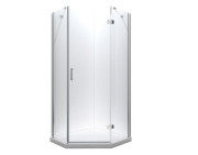 Душова кабіна Besco Viva 90х90 см права профіль хром/скло прозоре V5P-90-195-C