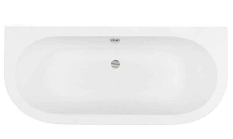 Ванна из искусственного камня Besco Volya 150х75 см с сифоном клик-клак хром санитарный композит белый глянцевый #WKV-150-WS