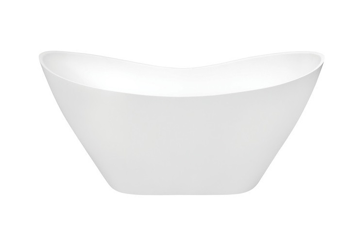 Ванна зі штучного каменю Besco Viya 170х72 см із сифоном клік-клак хром Mineral DuraBe білий глянсовий #WMD-170-V