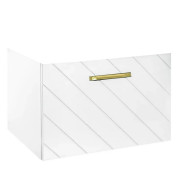 Тумба под раковину Besco Floo 60х50 см левый узор МДФ белый/золотая ручка SUF-654-BZL