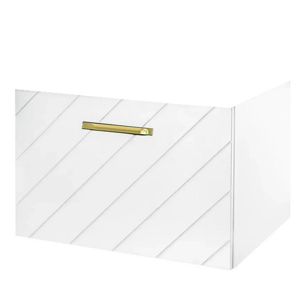 Тумба під раковину Besco Floo 60х50 см правий візерунок МДФ білий/золота ручка SUF-654-BZP