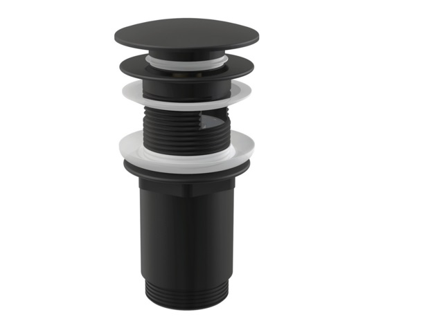 Донный клапан для раковины Besco клик-клак черный матовый OAU-KKB