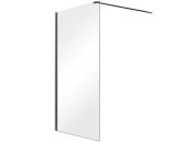 Душова перегородка Besco Aveo Walk in 140х195 см профіль чорний матовий/прозоре скло AVB-140-195C