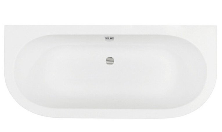 Ванна из искусственного камня Besco Volya 160х75 см с сифоном клик-клак хром санитарный композит белый глянцевый #WKV-160-WS