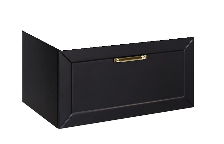 Тумба под раковину Besco Dexa 60х50 см МДФ черный/золотая ручка SUD-654-CZ