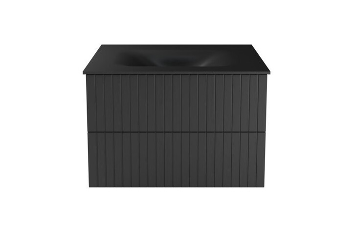 Тумба подвесная Besco Akya Linea с раковиной 76х52,5х51 см МДФ/ДСП графит матовый #KAL-76-GGB