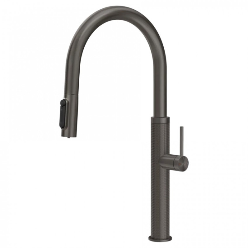 Смеситель для кухни Gessi Cesello под фильтр с выдвижной лейкой черный металл брашированный 60826#707