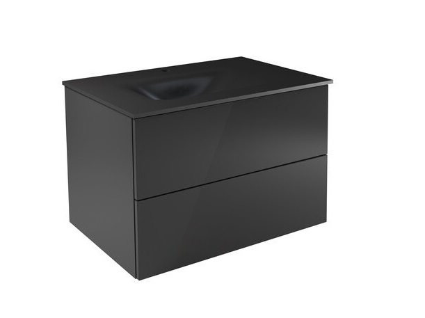 Тумба підвісна Besco Akya Classic з раковиною 76х52, 5х51 см МДФ/ДСП графіт матовий #KAC-76-GGB