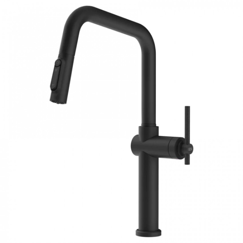 Змішувач для кухні Gessi Habito під фільтр з висувною лійкою матовий чорний 60852#299