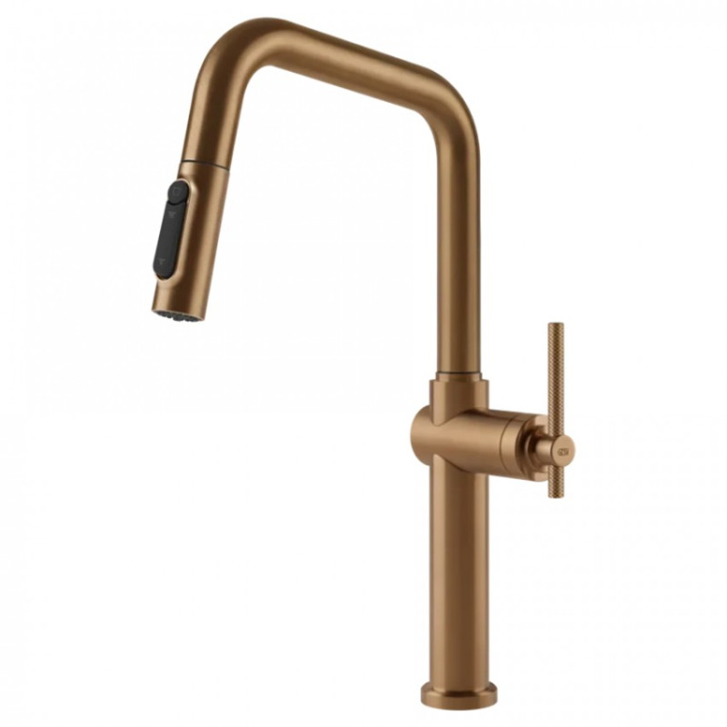 Смеситель для кухни Gessi Habito под фильтр с выдвижной лейкой бронза брашированная 60852#726
