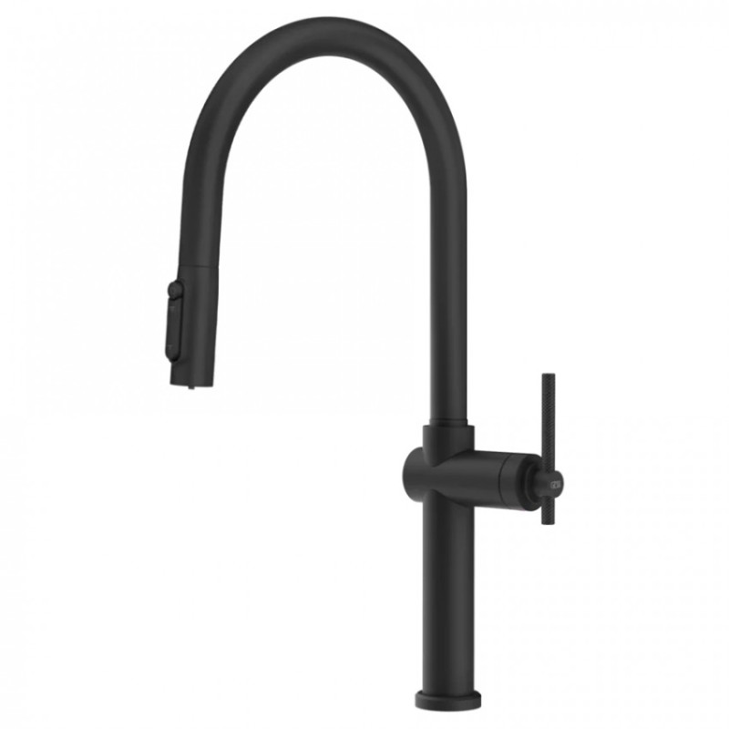 Смеситель для кухни Gessi Habito под фильтр с выдвижной лейкой матовый черный 60872#299