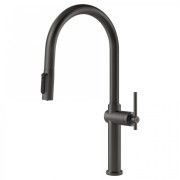 Смеситель для кухни Gessi Habito под фильтр с выдвижной лейкой черный металл брашированный 60872#707
