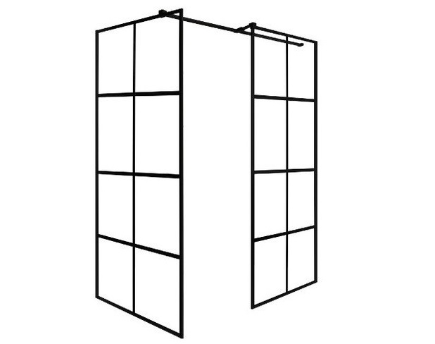 Душова кабіна Besco Excea Walk in 120х90 см профіль чорний матовий/прозоре скло EXC-129-190B