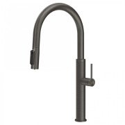 Смеситель для кухни Gessi Meccanica под фильтр с выдвижной лейкой черный металл брашированный 60824#707
