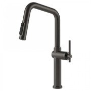 Смеситель для кухни Gessi Habito под фильтр с выдвижной лейкой черный металл брашированный 60852#707
