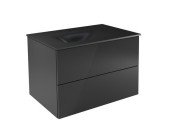 Тумба подвесная Besco Akya Classic с раковиной 76х52,5х51 см МДФ/ДСП графит матовый #KAC-76-GGB