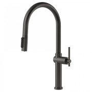 Смеситель для кухни Gessi Habito под фильтр с выдвижной лейкой черный металл брашированный 60872#707