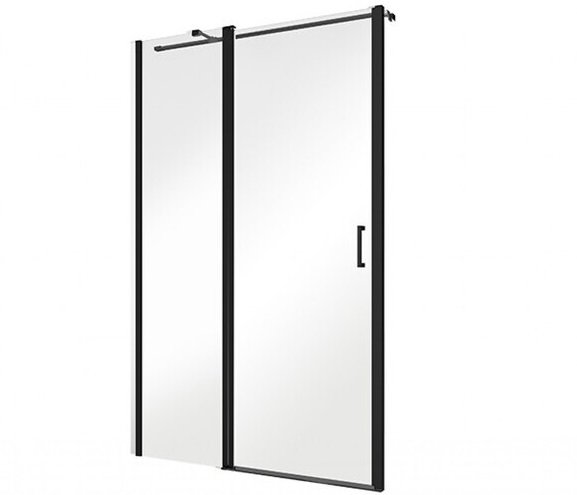 Душевая дверь Besco Exo-C 120х190 см распашная черный матовый/прозрачное стекло ECB-120-190C